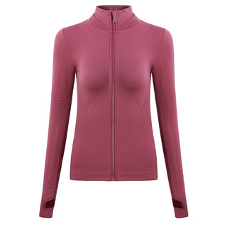 annerun修身运动外套女长袖健身房紧身跑步速干衣束领瑜伽服上衣