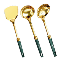 Stainless steel spatula anti-scalding spoon full set of household stir-fry colander extra long cooking spatula kitchen utensils high temperature resistant 1102
