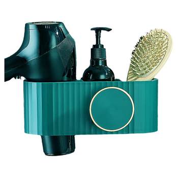 Light luxury hole-free toilet storage wall-mounted hair dryer rack
