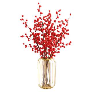 Red fortune fruit fake flower living room decoration