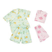Nido Bear 2024 summer new childrens pajamas baby home clothes gauze boys and girls short-sleeved shorts bamboo fiber