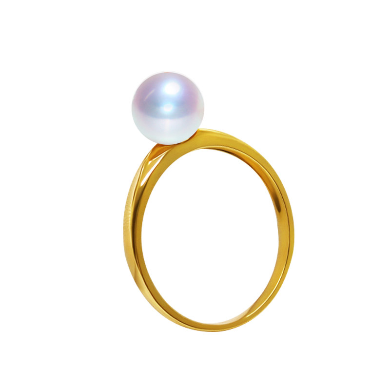 AKOYA natural seawater pearl ring 18K gold