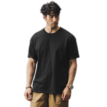 American heavyweight 250g pure cotton short-sleeved T-shirt for men 2024 new summer loose basic versatile solid color bottoming shirt