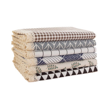Ins cotton linen tablecloth fabric internet celebrity lattice desk mat Ins cotton linen tablecloth fabric internet celebrity lattice desk mat