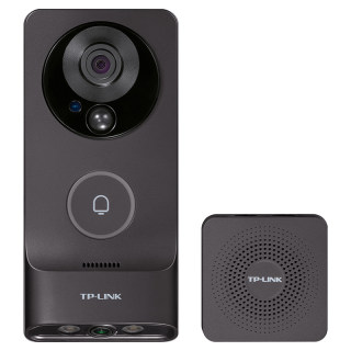 TP-LINK双摄可视门铃电子猫眼双摄像头家用门口高清监控智能门铃无线wifi手机远程对讲TL-DB57C双摄棕色版
