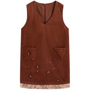 FEXATA斐格思2025秋新品甜美少女感花朵装饰背心连衣裙