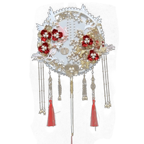 Double dough fan double color bride wedding diy material package advanced wedding Chinese style bouquet Xiuhe wedding heavy industry