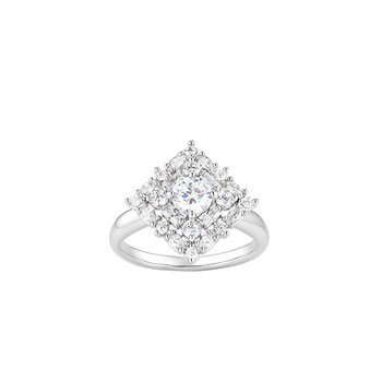 Xuping fashionable flashing geometric square diamond ring women's niche design ins fashion high-end micro-embedded ring