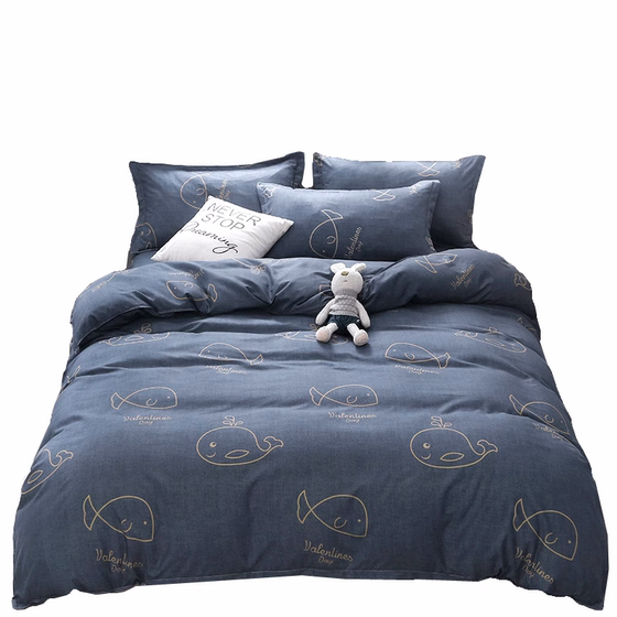 Four-piece pure cotton bed sheet set Three-piece cotton quilt cover set