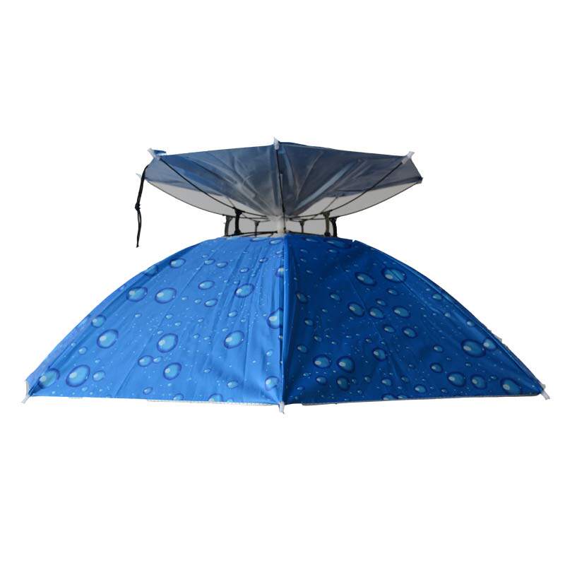Double layer rainproof, windproof and sunproof fishing head umbrella hat