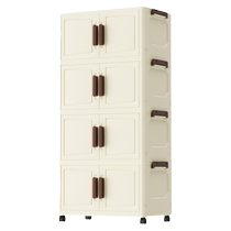 Installation-free folding storage cabinet bedroom simple plastic bedside table home living room toys snacks multi-layer organizing cabinet