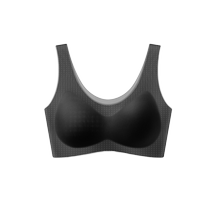 2 pieces ~ Ice Silk Seamless Underwear Womens Summer Thin Small Breast Push Up Machine Washable Fixed Cup Sports Vest Bra