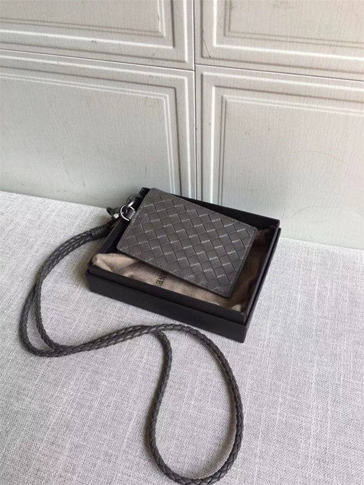 Transparent work badge holder, genuine leather name tag, lambskin woven document holder, lanyard, access card holder, high-end employee badge