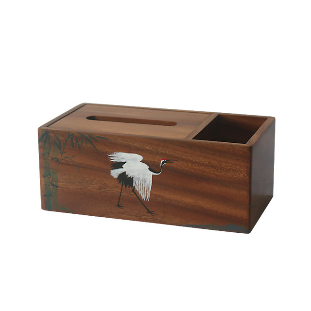Hanshanju hand-painted walnut living room solid wood tissue box