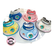 Sun protection hat with fan for girls summer empty top hat cute baby sun hat outdoor face-covering sun hat for boys