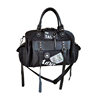 Trendy women's bag nylon with leather personality multi-pocket rivets