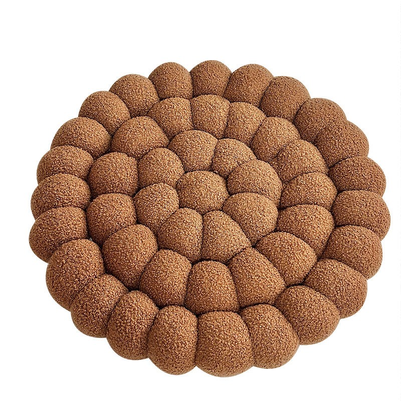 Light luxury simple handmade solid color round seat cushion bay window cushion