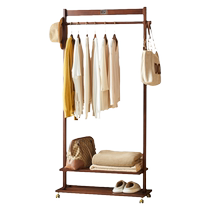 Removable solid wood clothes hat rack New Chinese floor bedroom hanging clothes hanger home clothes rack hanghanger retro