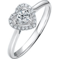 Samedi Foo 18k Platine en forme de coeur en forme de coeur bague de diamant femme 30 points Anneau de diamant naturel mariage au750 anneau de mariage pétillant