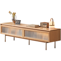 Genji Muyu solid wood TV cabinet modern minimalist living room under-door floor cabinet oak small apartment home storage cabinet