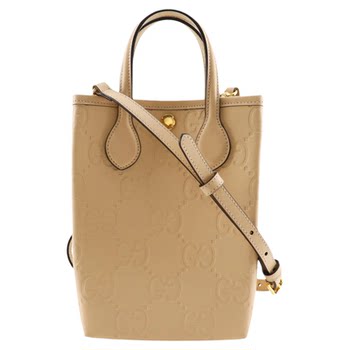Gucci presbyopia logo leather tote bag
