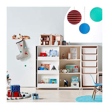 Korean ins style solid wood environmental protection children's picture book shelf baby bookcase toy storage cabinet children's bookshelf