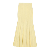 (Same style as Zhao Liying) self-portrait 2024 spring and summer new cream yellow stretch knitted skirt