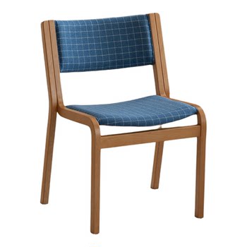 Beauty interest medieval dining chair retro style armless chair home soft backrest chair designer blue plaid