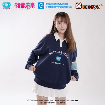 taobao agent MoEYU Hatsune Miku in the next 16th anniversary of the sweater Miku printed autumn suit collar long sleeve top