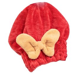 Bow dry hair hat, bath hat, water absorption, fast dry home coral velvet head, wipe the hair artifact, the headscarf, dry scarf