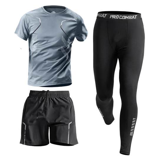 运动套装男冰丝速干夏季健身衣服短袖t恤跑步装备瑜伽夏天训练服