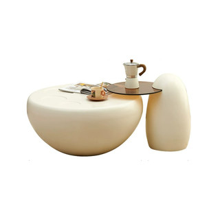 Cream style living room home small apartment cat paw coffee table