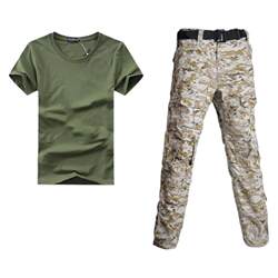 Genuine US military T-shirt men's military style women's tactical physical training clothing short-sleeved heavy cotton military green solid color customization