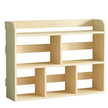 Student desktop student solid wood children's desktop small bookcase