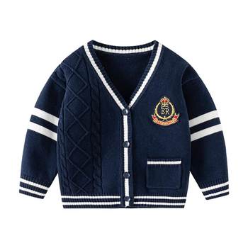 College style spring and autumn boy knitted cardigan sweater jacket College style spring and autumn boy knitted cardigan sweater jacket