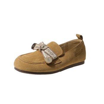 Saturday french genuine leather flat pumps for women