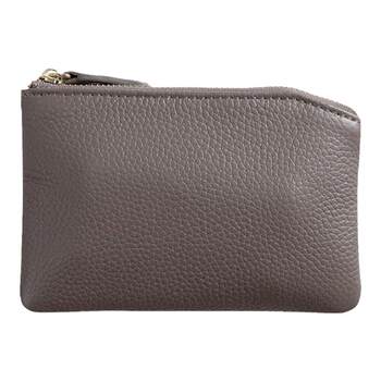 Genuine leather coin wallet women's large capacity calf leather wallet zipper key coins simple student compact coin bag