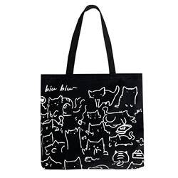 Canvas Bag for Women, Large Capacity, Niche Shoulder Tote Bag, College Student School Bag, King's Shop