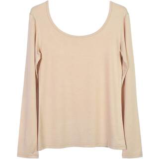 莫代尔打底衫女大圆领内搭长袖薄款T恤双U领秋衣2025冬季低领上衣