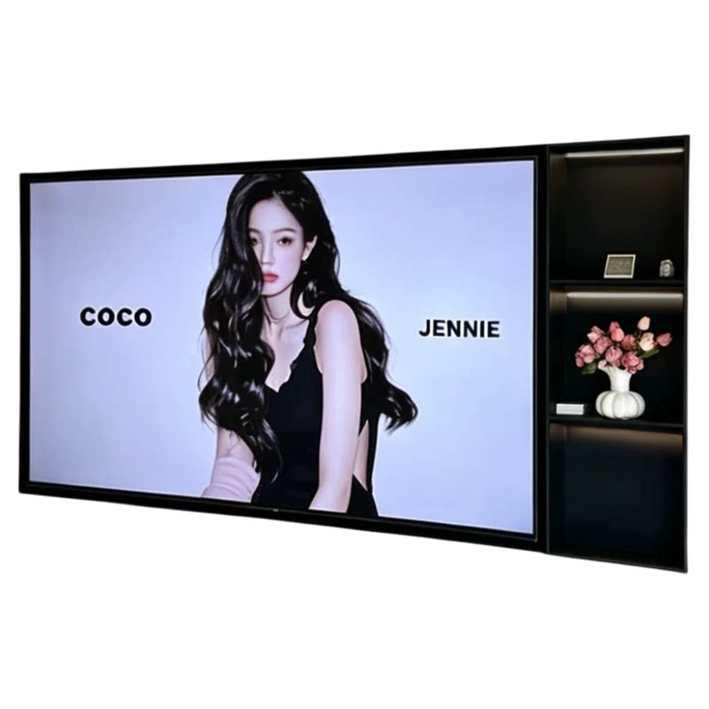 What size metal cabinet needs to be reserved for the built-in 75-inch TV in the stainless steel TV niche 85/100