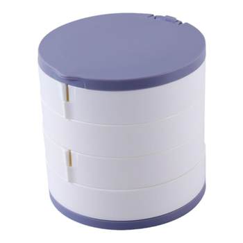 Rotating earrings jewelry box multi-layer earring storage box small exquisite earrings necklace jewelry rack with mirror dustproof box