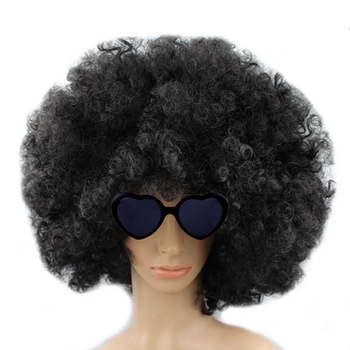 Wig afro ທີ່ມີສີສັນ, ການປົກຫຸ້ມຂອງຜົມຂະຫນາດໃຫຍ່, ຜົມພັດລົມຂະຫນາດໃຫຍ່, props ເຫດການຕະຫລົກ, dress-up ວັນຄຣິດສະມາດ