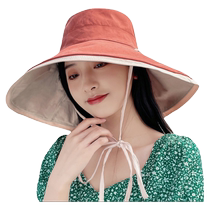 Weifaqi simple wide-brimmed large brim fisherman hat summer face small sun hat women outdoor holiday dome sun hat