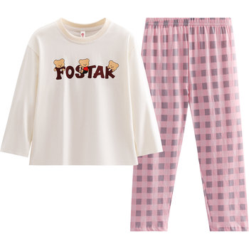 Fenton girls' pajamas spring and autumn category a pure cotton long sleeves
