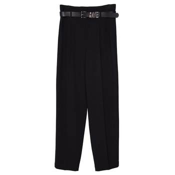 Decaxuan 2024 Spring New Black Commuting Small Foot Pencil Pants Women's High Waist Formal Suit Pants Casual Pants