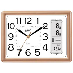 Compass Clock for Living Room and Bedroom, Perpetual Calendar, Silent Calendar, Quartz Clock, Modern Electronic Wall-Mounted Desktop Clock
