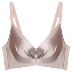 Diane Fang Bra Counter Genuine Thin Cup No Wires Gathering Anti-sagging Breast Reduction High-end Silk Underwear Set