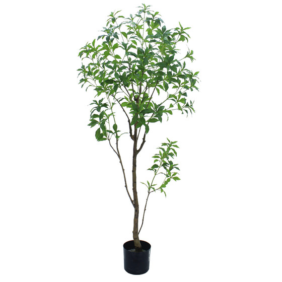 Simulated green plant Mazui wood hanging clock floor decorative tree