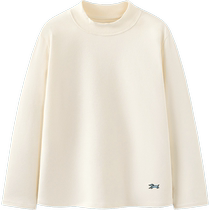 (Same style in the mall) Mini Balabala Boys and Girls 2024 Autumn Top Half Turtle Neck Skin Friendly Long Sleeve T-Shirt