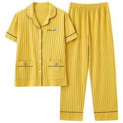 Antarctic pajamas ແມ່ຍິງ summer ຝ້າຍບໍລິສຸດ trousers ສັ້ນ 2024 ໃຫມ່ summer ບາງຂະຫນາດໃຫຍ່ຊຸດເຄື່ອງນຸ່ງຫົ່ມເຮືອນ